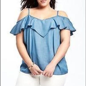 Plus Chambray Top